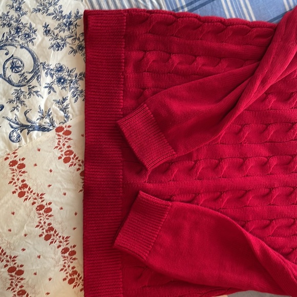 Candy Apple Red Talbots Cotton Sweater,Size S - Picture 6 of 8